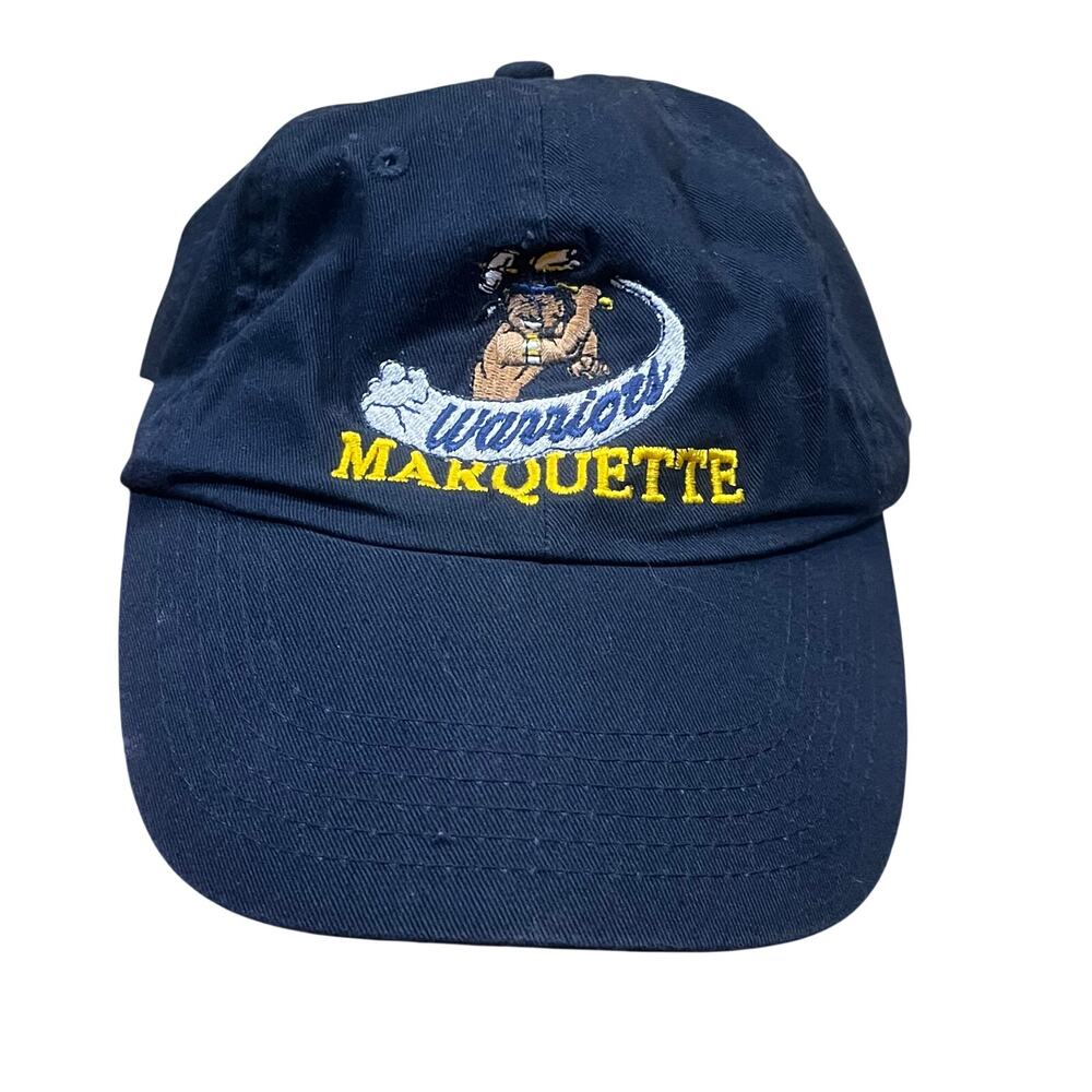 Uncas Marquette Hat Black‎ Adjustable Strapback Cap Embroidered Outdoors Dad Hat